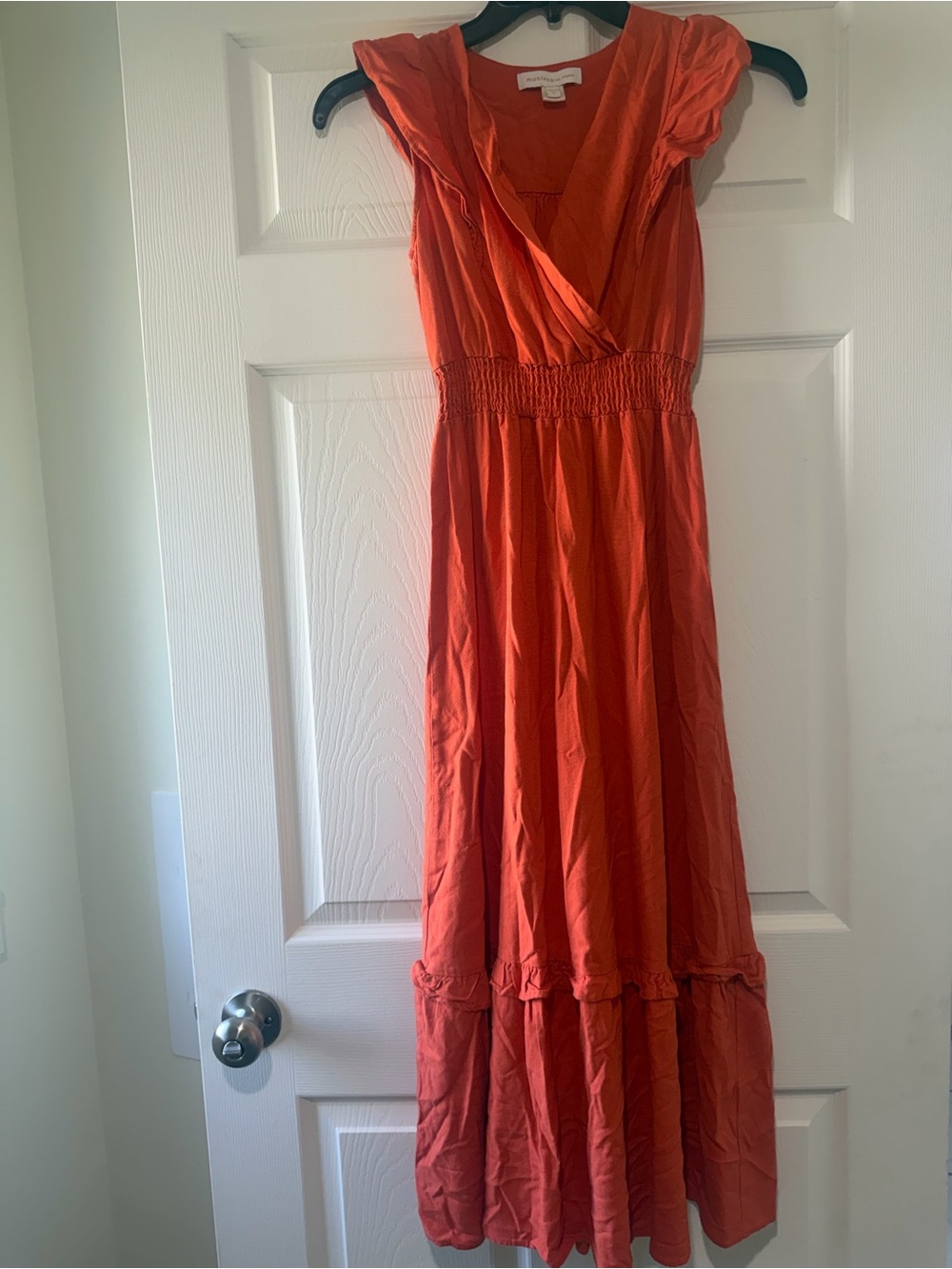 Monteau Orange Sleeveless Midi Dress